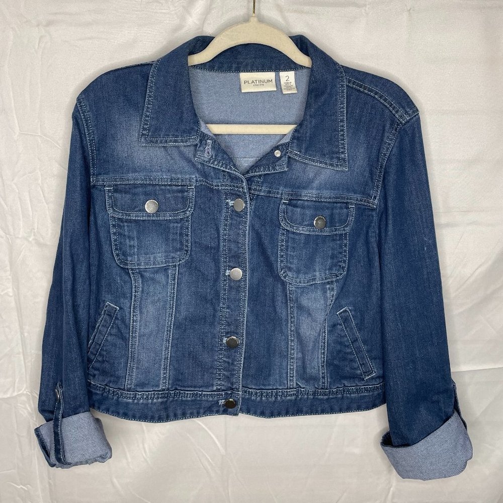 Chico's Platinum Denim Jacket
